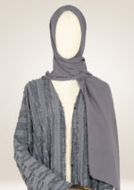 Abaya with Textured Line-Patterned