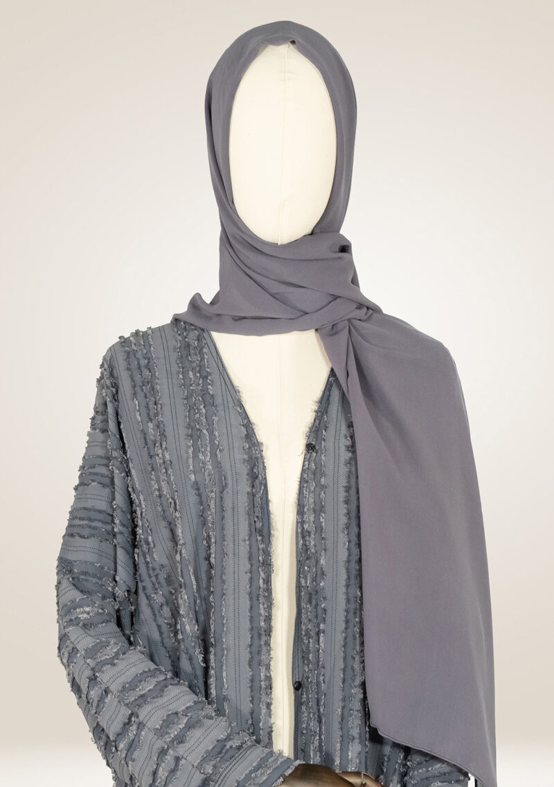Abaya with Textured Line-Patterned
