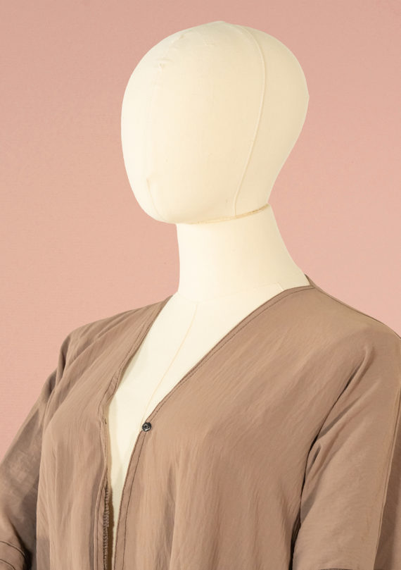 Abaya with Ties and Elastic Cuffs