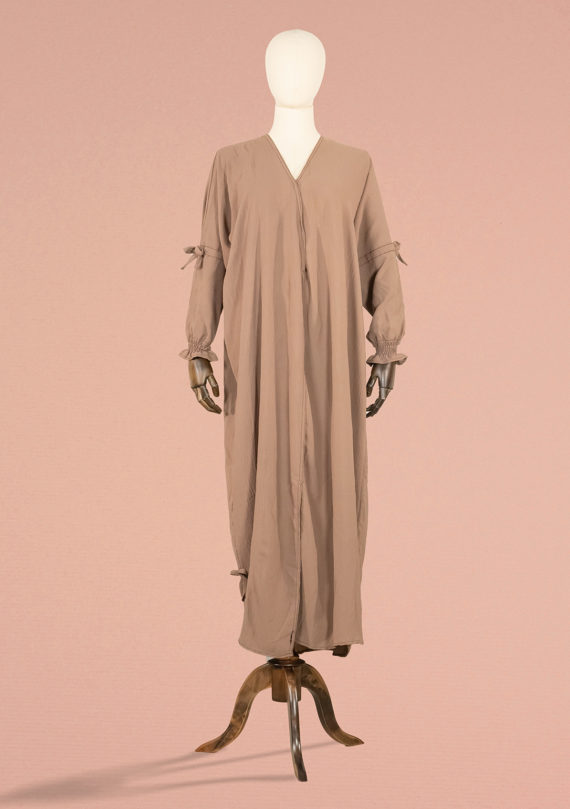 Abaya with Ties and Elastic Cuffs