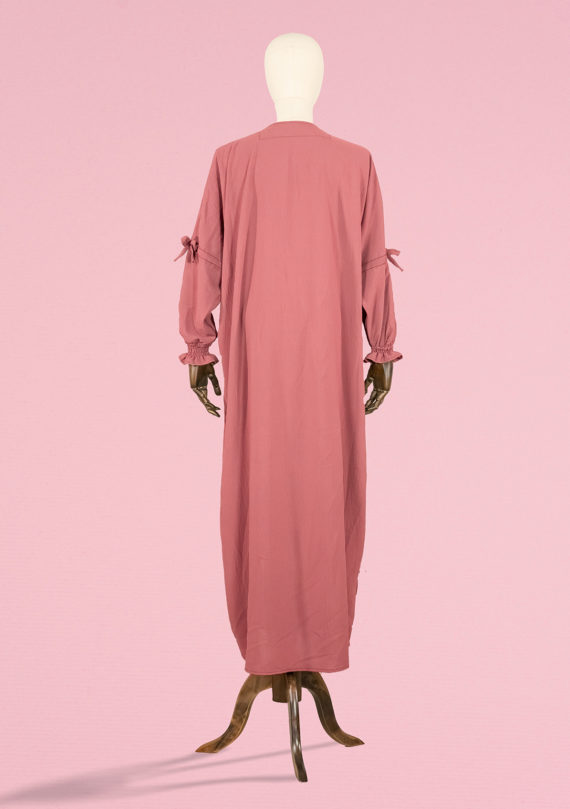 Abaya with Ties and Elastic Cuffs