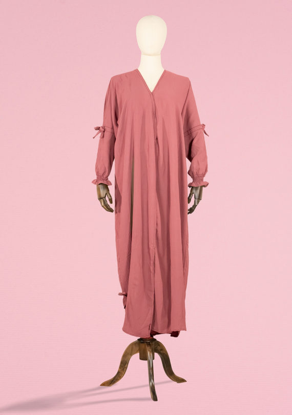 Abaya with Ties and Elastic Cuffs