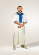 Off-white Moroccan Jalabiya with Embroidery