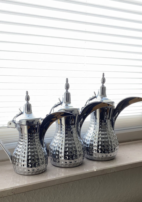 Stainless Steel Arabic Coffee Pot (Dallah), Silver