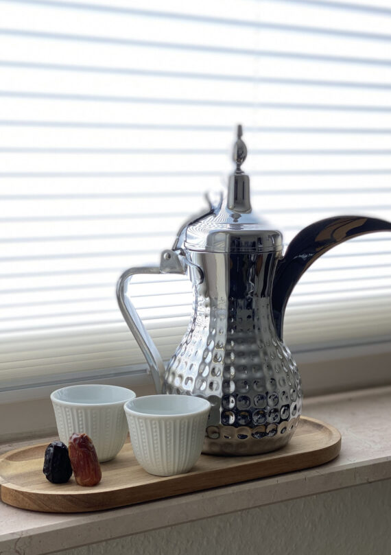 Stainless Steel Arabic Coffee Pot (Dallah), Silver