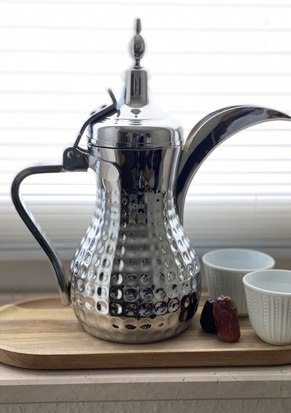 Stainless Steel Arabic Coffee Pot (Dallah), Silver